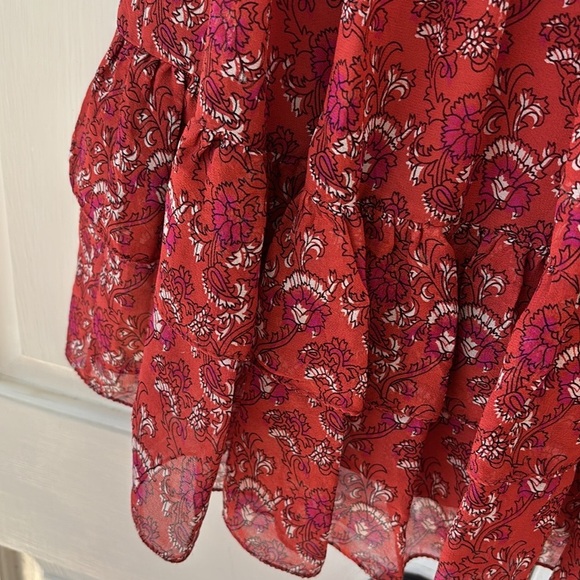 Ulla Johnson Ruby Red Ollie Dress Size 4 Valentines Day Silk Floral Mini Dress - Picture 14 of 17